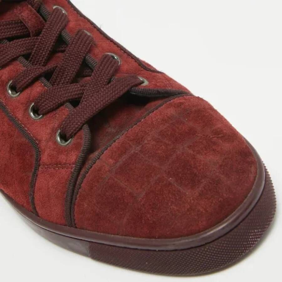 Christian Louboutin Pre-owned Suede sneakers Red Heren