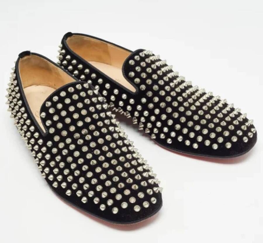 Christian Louboutin Pre-owned Velvet flats Black Dames