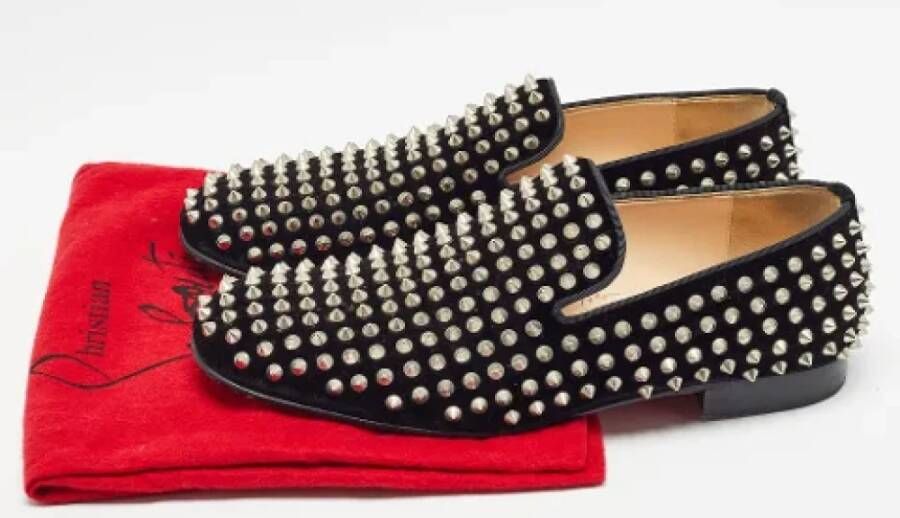 Christian Louboutin Pre-owned Velvet flats Black Dames