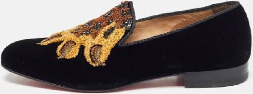 Christian Louboutin Pre-owned Velvet flats Black Dames