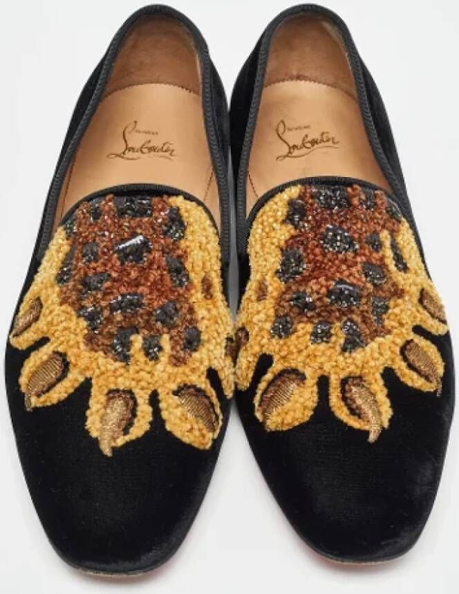 Christian Louboutin Pre-owned Velvet flats Black Dames