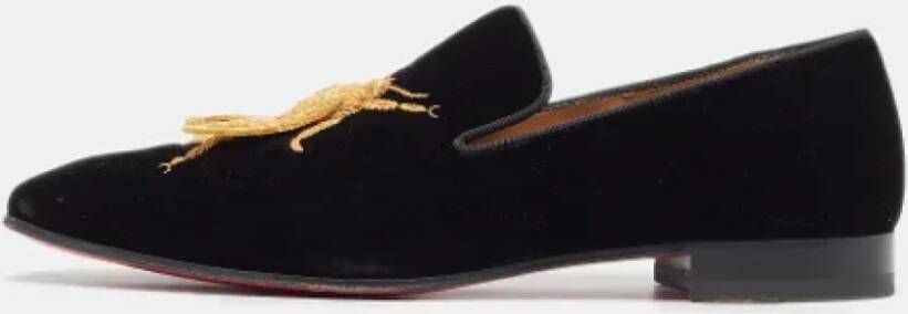 Christian Louboutin Pre-owned Velvet flats Black Heren