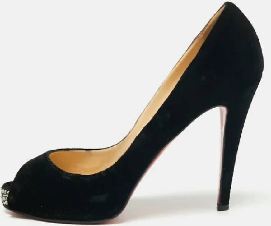 Christian Louboutin Pre-owned Velvet heels Black Dames