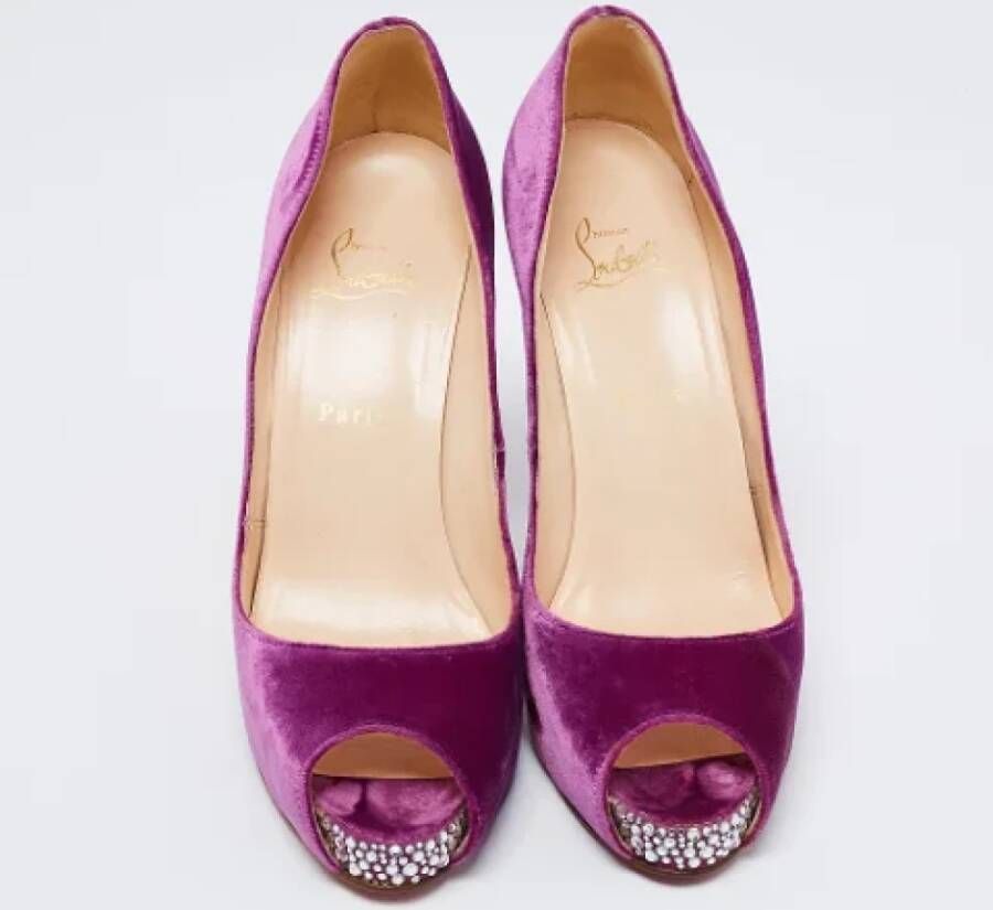 Christian Louboutin Pre-owned Velvet heels Purple Dames