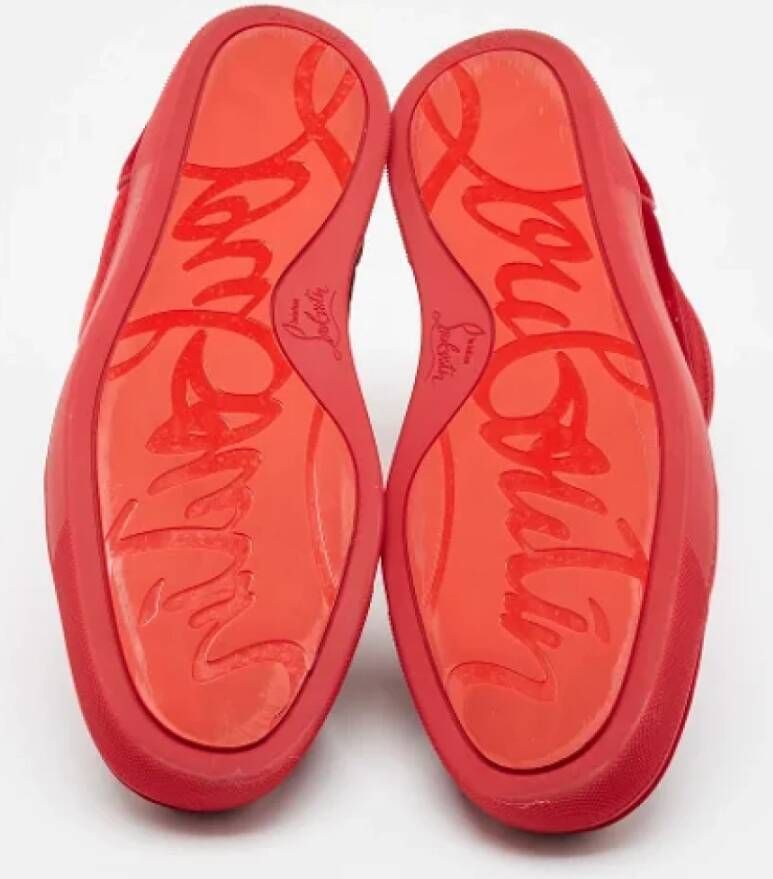 Christian Louboutin Pre-owned Velvet sneakers Red Dames