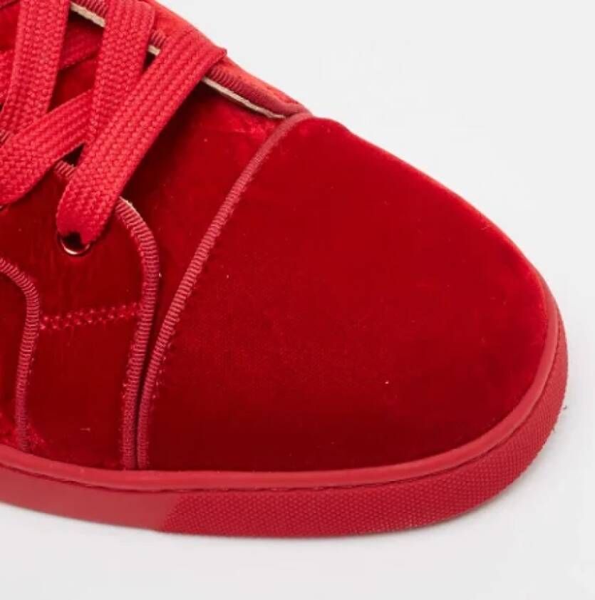 Christian Louboutin Pre-owned Velvet sneakers Red Dames