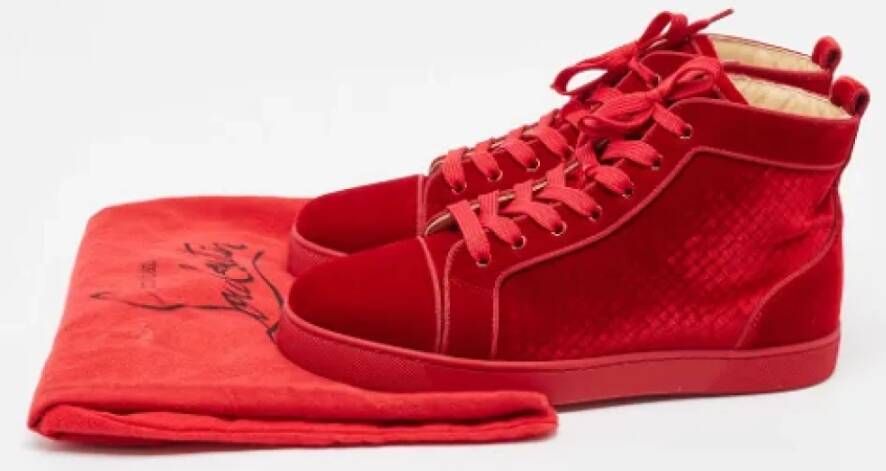 Christian Louboutin Pre-owned Velvet sneakers Red Dames