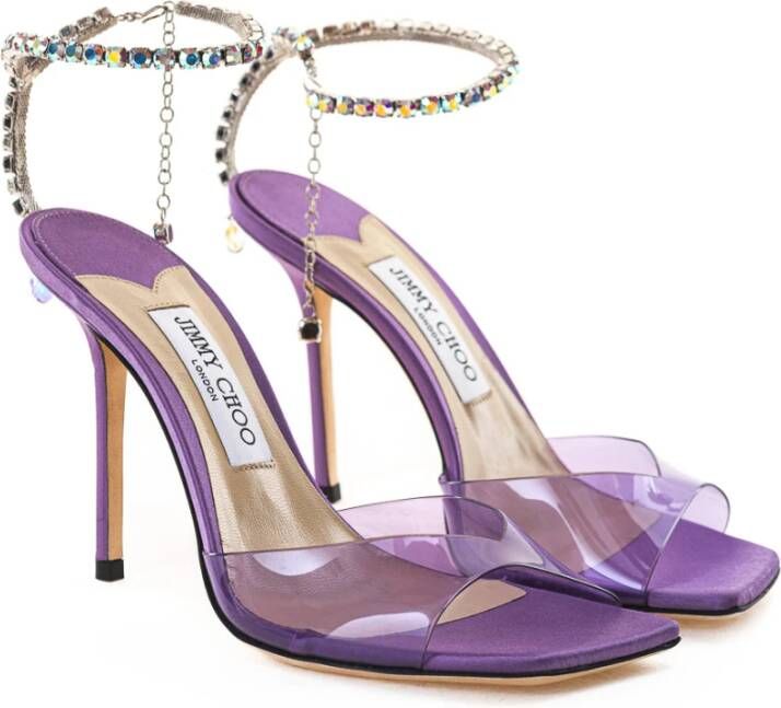 Christian Louboutin PVC en Satijnen Sandaal Purple Dames