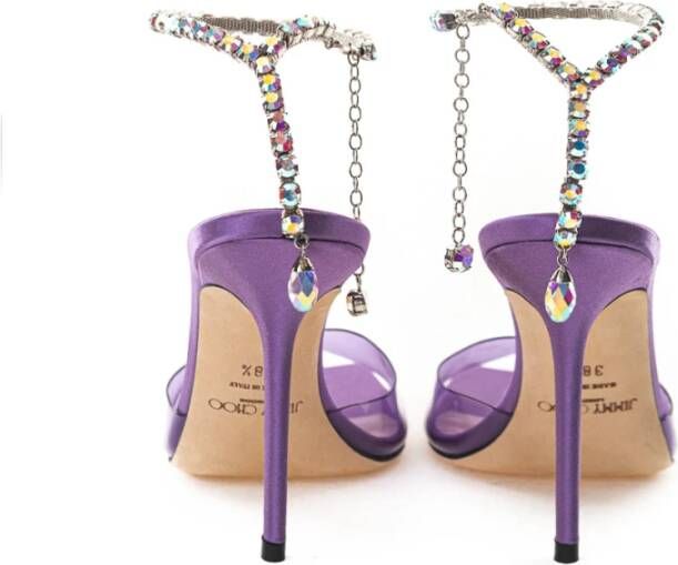 Christian Louboutin PVC en Satijnen Sandaal Purple Dames