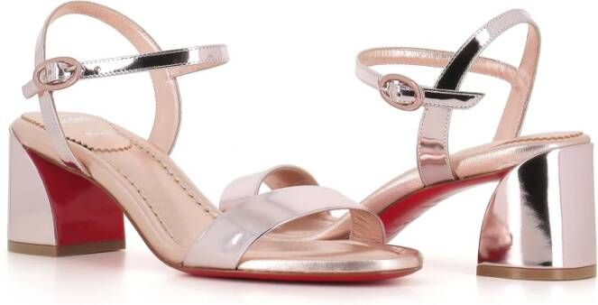 Christian Louboutin Roségouden Spiegeleffect Sandalen Pink Dames