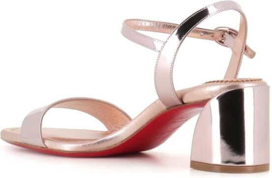 Christian Louboutin Roségouden Spiegeleffect Sandalen Pink Dames