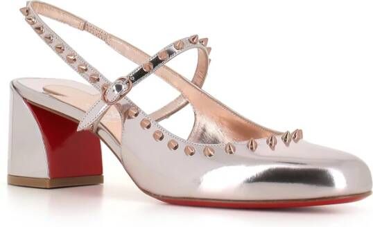 Christian Louboutin Roségouden Studs Spiegel Leren Pumps Pink Dames