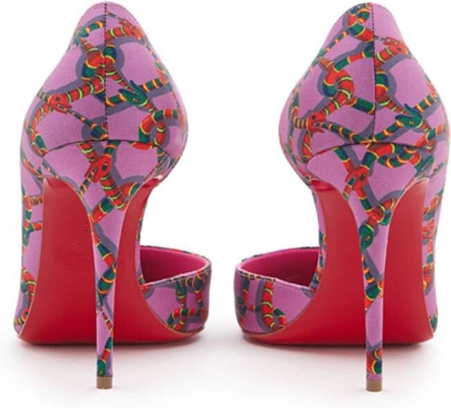 Christian Louboutin Roze Satijnen Iriza 10 Décolleté Pumps Pink Dames