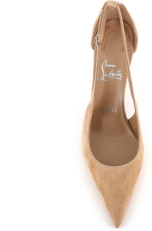 Christian Louboutin Sandaal met uitsnijding van suède Beige Dames