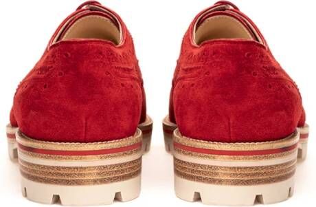 Christian Louboutin Suede Engelse Veterschoen Red Dames