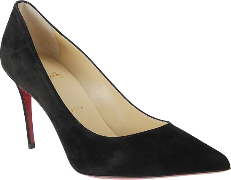 Christian Louboutin Suede Pointed Heel Pump Black Dames