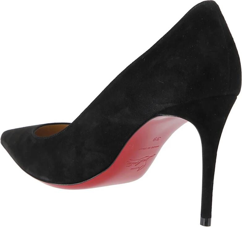 Christian Louboutin Suede Pointed Heel Pump Black Dames