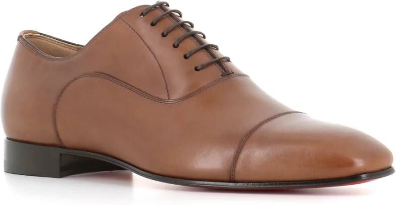 Christian Louboutin Tabak Oxford Platte Schoenen Brown Heren