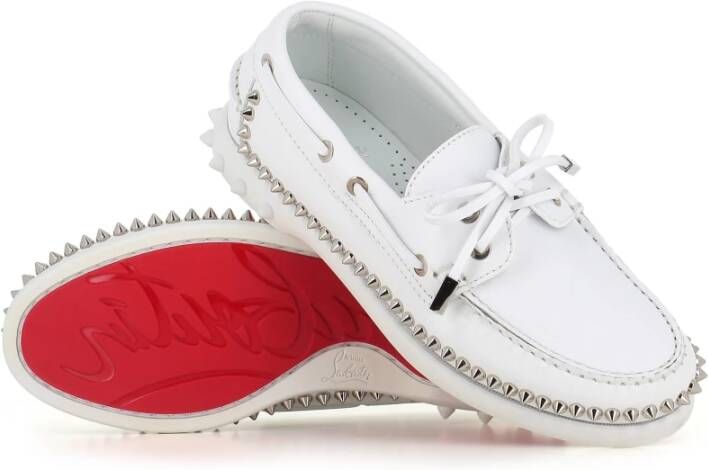 Christian Louboutin Witte bootschoenen met studs White Dames