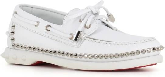 Christian Louboutin Witte bootschoenen met studs White Dames