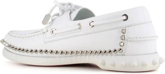 Christian Louboutin Witte bootschoenen met studs White Dames