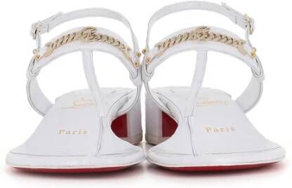 Christian Louboutin Witte Krokodillenprint Sandalen White Dames