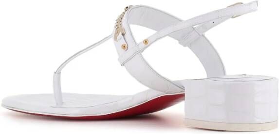 Christian Louboutin Witte Krokodillenprint Sandalen White Dames