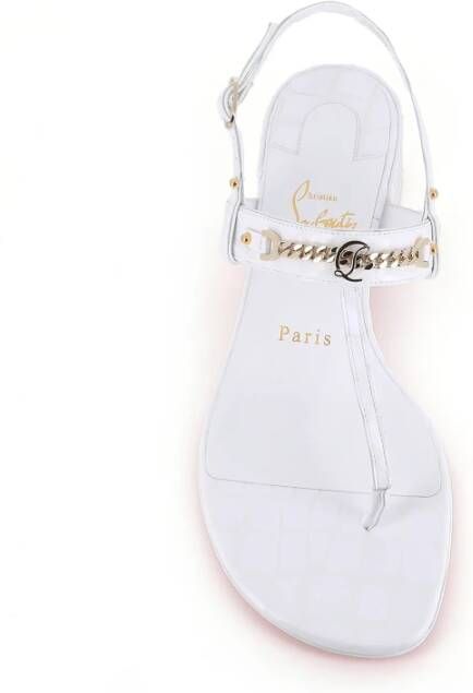 Christian Louboutin Witte Krokodillenprint Sandalen White Dames