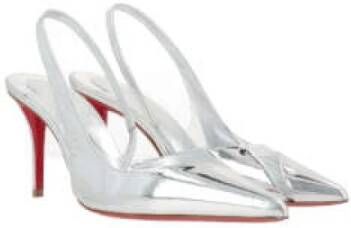 Christian Louboutin Zilver Gelamineerde Hak Sandalen Gray Dames