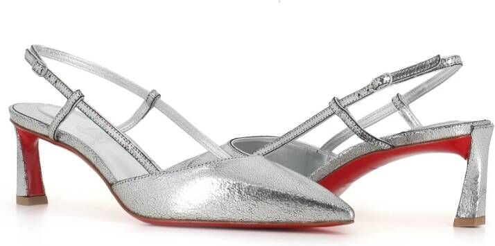 Christian Louboutin Zilver Metallic Leren Pumps Gray Dames