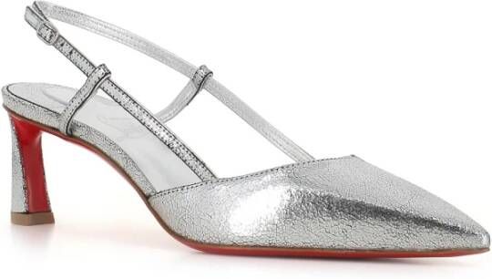 Christian Louboutin Zilver Metallic Leren Pumps Gray Dames