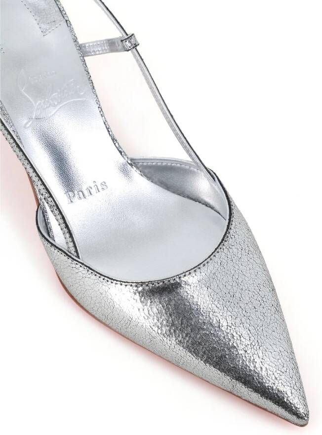 Christian Louboutin Zilver Metallic Leren Pumps Gray Dames