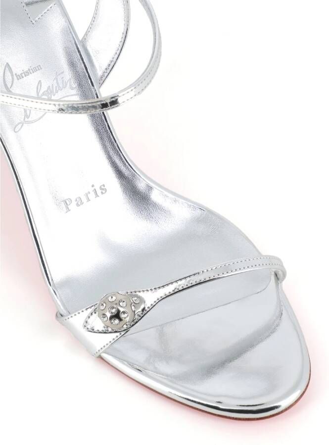 Christian Louboutin Zilveren Strass Sandalen Gray Dames