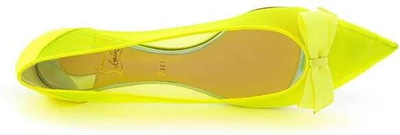 Christian Louboutin Zon Geel Mesh Flat Elegantie Yellow Dames