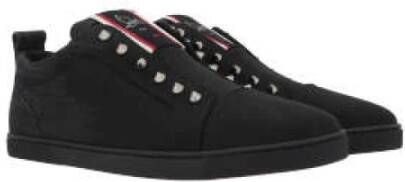 Christian Louboutin Zwarte Denim Sneakers Gemaakt in Italië Black Heren