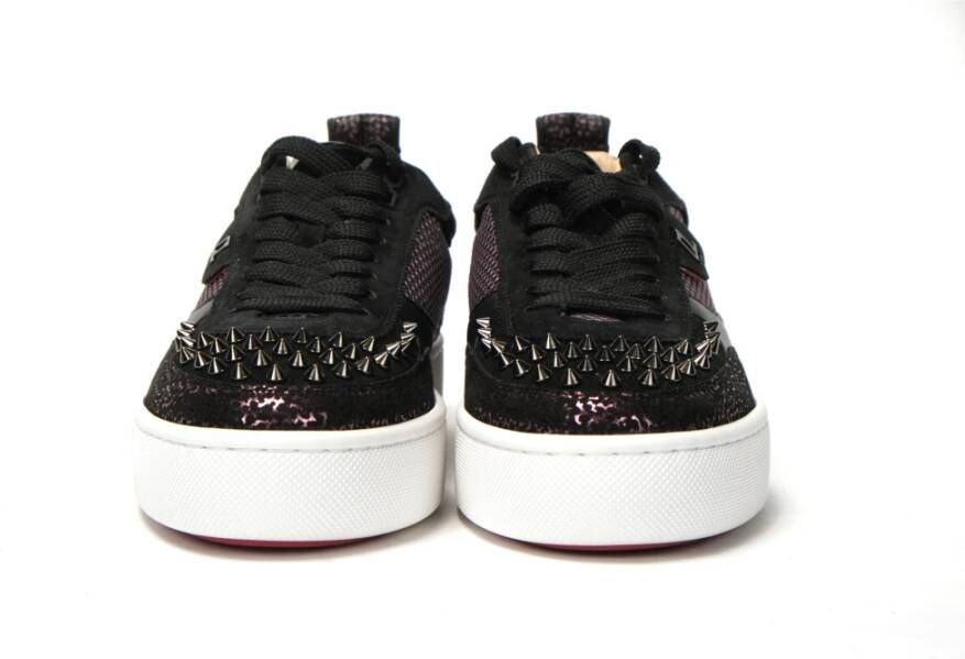 Christian Louboutin Zwarte Happy Rui Spikes Platte Schoenen Zwart Dames