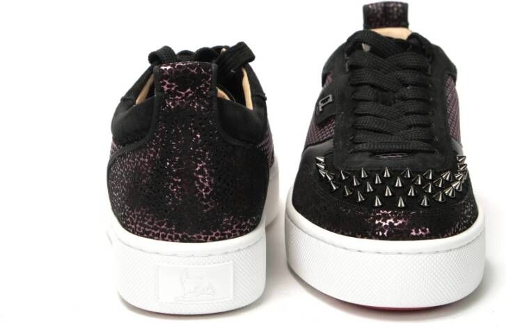 Christian Louboutin Zwarte Happy Rui Spikes Platte Schoenen Zwart Dames