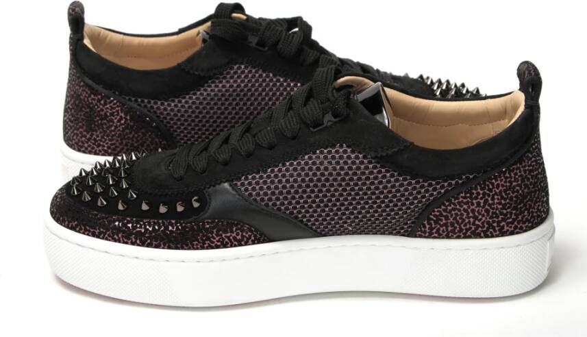 Christian Louboutin Zwarte Happy Rui Spikes Platte Schoenen Zwart Dames