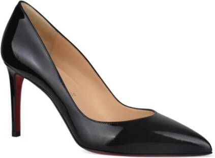 Christian Louboutin Zwarte Lakleren Pumps met Puntige Neus Black Dames