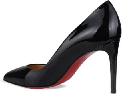 Christian Louboutin Zwarte Lakleren Pumps met Puntige Neus Black Dames