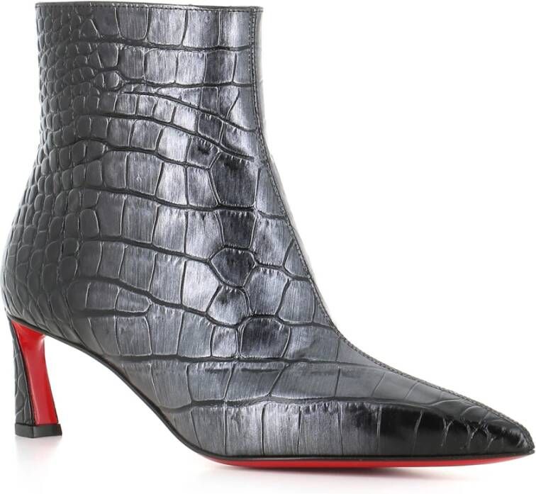 Christian Louboutin Zwarte leren enkellaarzen Black Dames