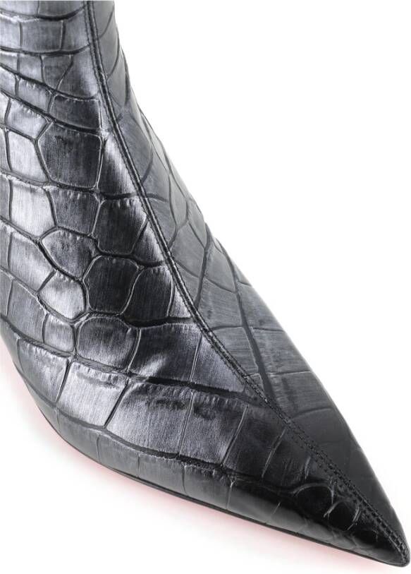 Christian Louboutin Zwarte leren enkellaarzen Black Dames