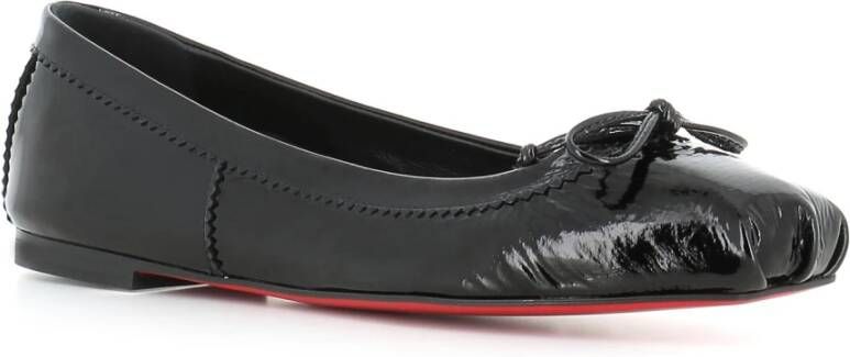 Christian Louboutin Zwarte platte ballerina schoenen met strik Black Dames