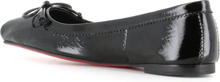 Christian Louboutin Zwarte platte ballerina schoenen met strik Black Dames