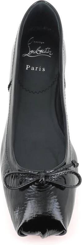 Christian Louboutin Zwarte platte ballerina schoenen met strik Black Dames