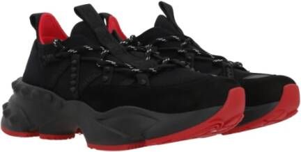 Christian Louboutin Zwarte Sneakers Trailnrun Plat Lage Veters Black Heren