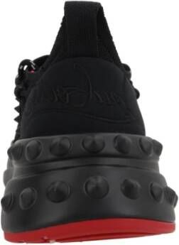 Christian Louboutin Zwarte Sneakers Trailnrun Plat Lage Veters Black Heren