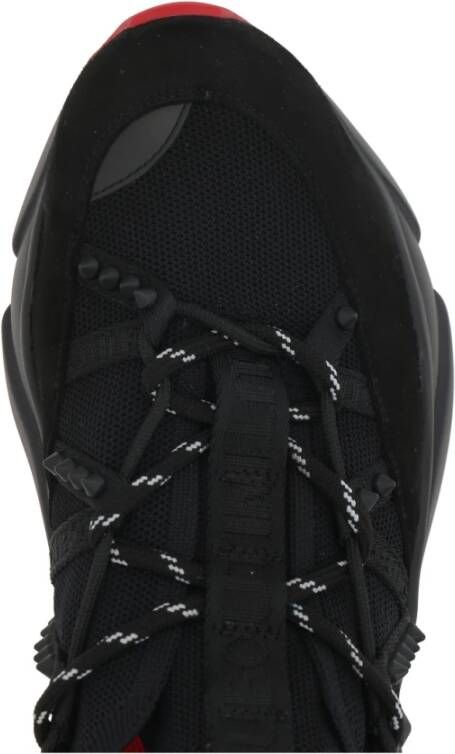 Christian Louboutin Zwarte Sneakers Trailnrun Plat Lage Veters Black Heren