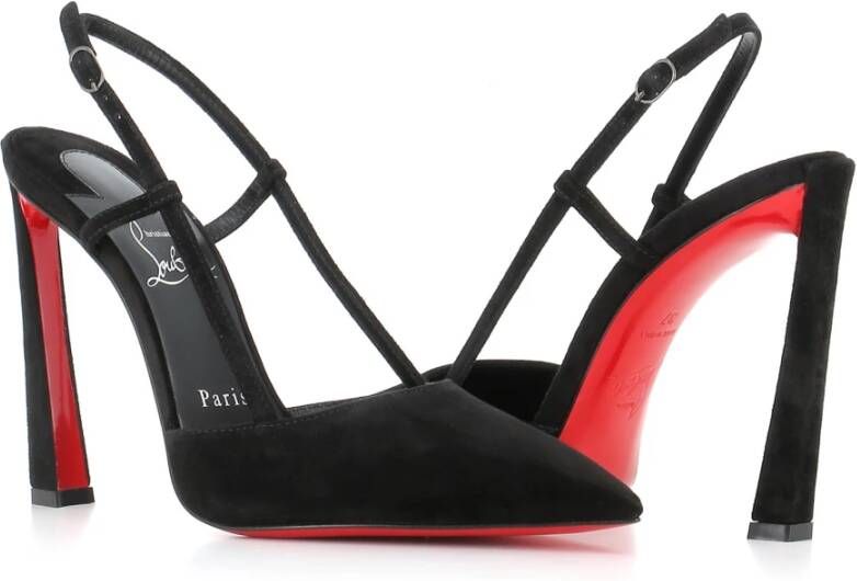 Christian Louboutin Zwarte Suède Hakken Pumps Black Dames