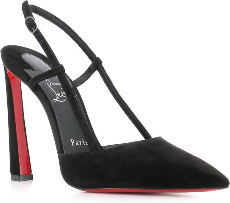 Christian Louboutin Zwarte Suède Hakken Pumps Black Dames